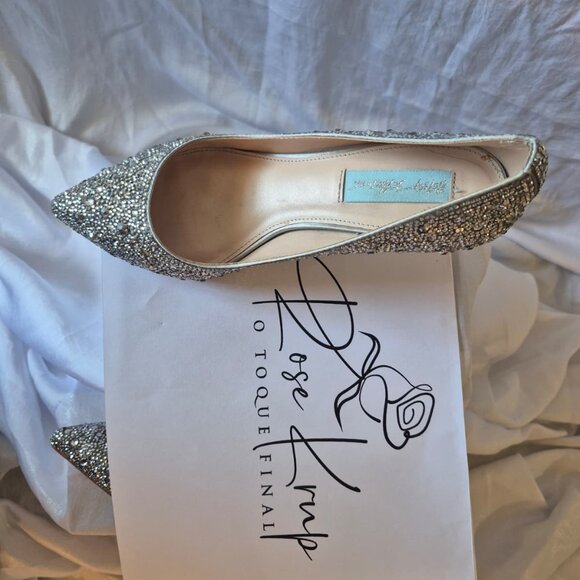 Betsey Johnson Rhinestone full pumps heels shoes - Picture 6 of 7